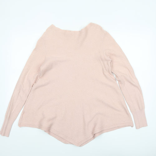 Damod Women's Pink Boat Neck Long Sleeve Knit Pullover Jumper L