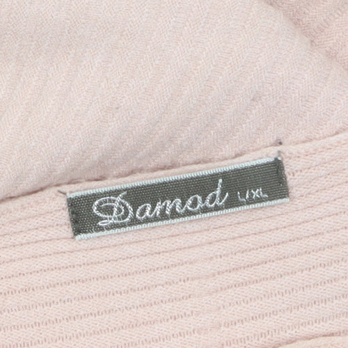 Damod Women's Pink Boat Neck Long Sleeve Knit Pullover Jumper L