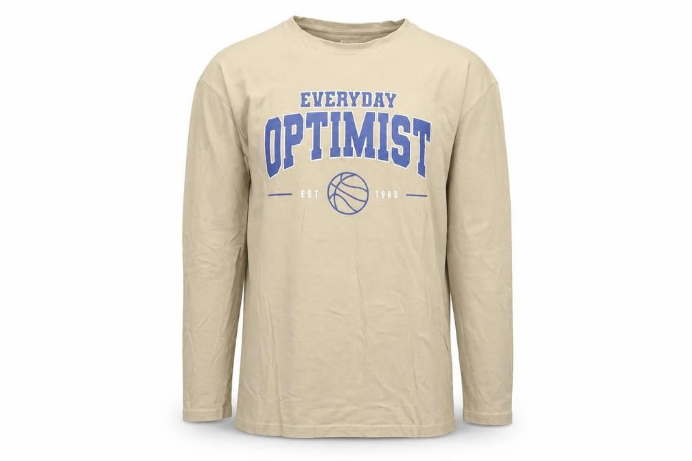 Primark Boys Beige Everyday Optimist Long Sleeve T-Shirt 12-13 Years
