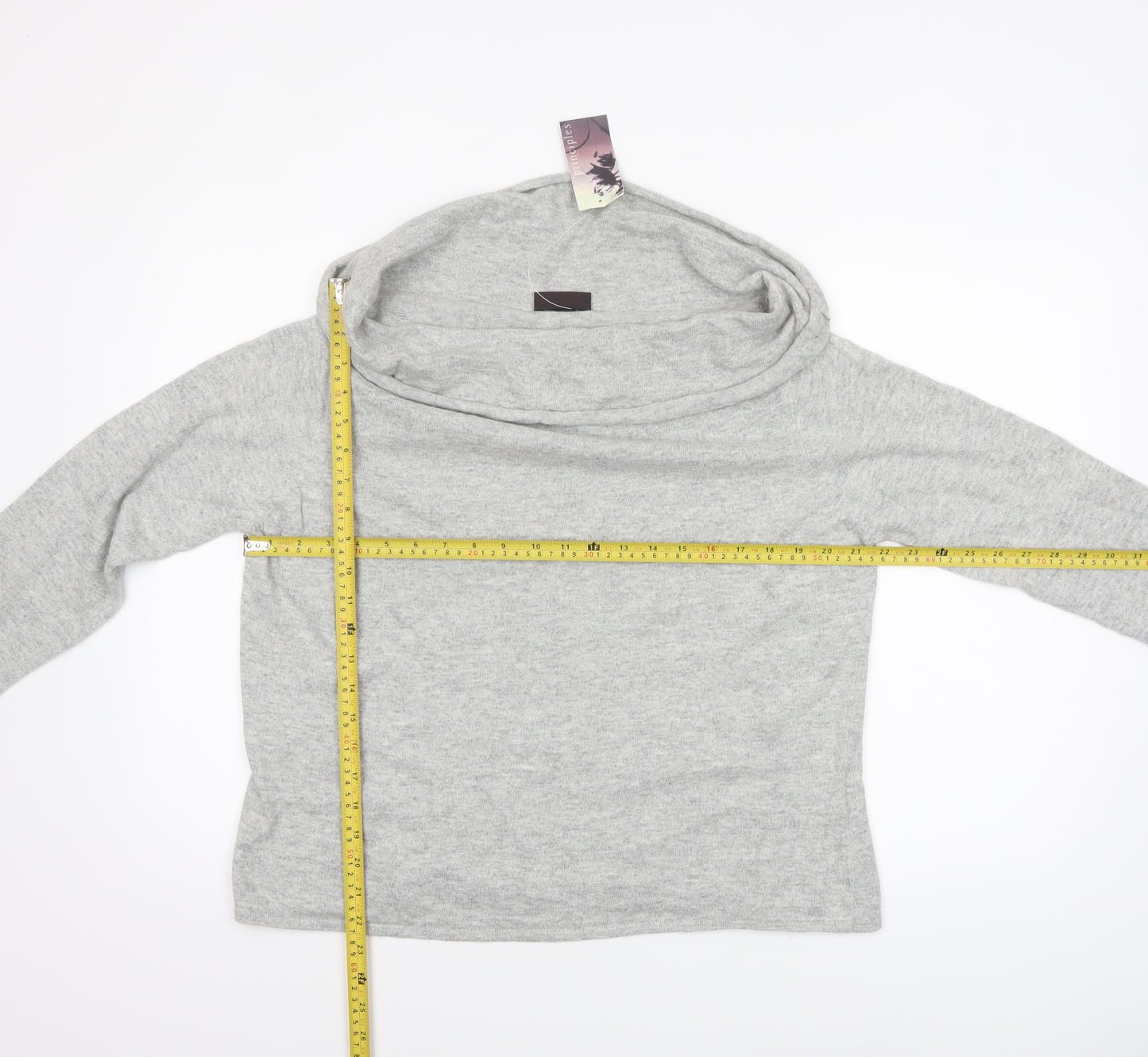 Principles Women's Grey Cowl Neck Long Sleeve Jumper Size 20