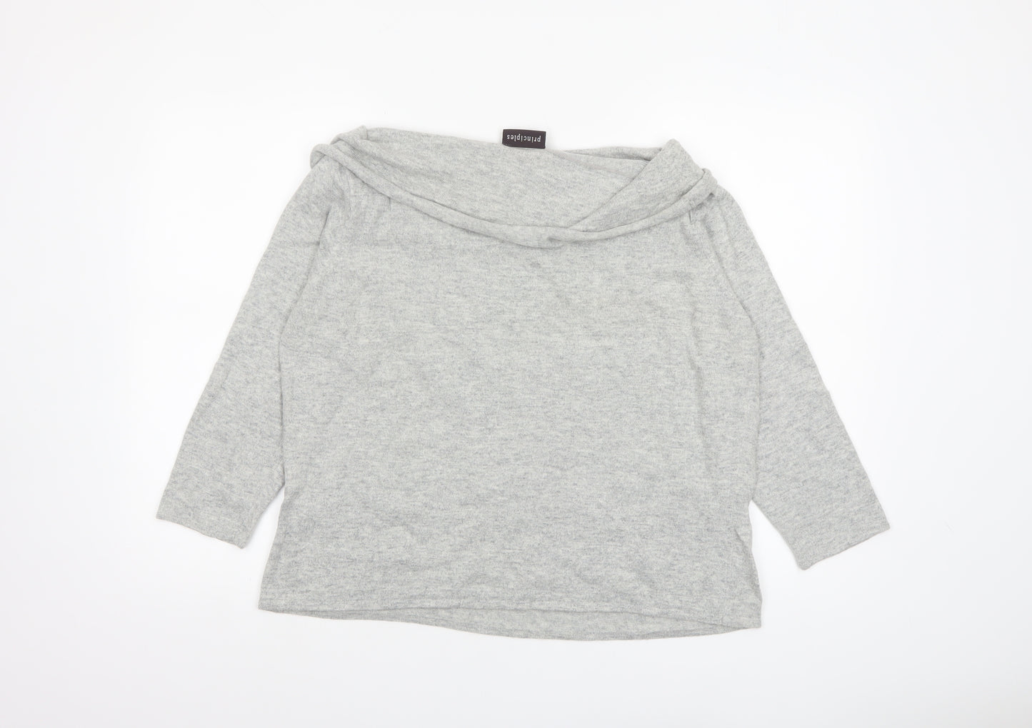 Principles Women's Grey Cowl Neck Long Sleeve Jumper Size 20