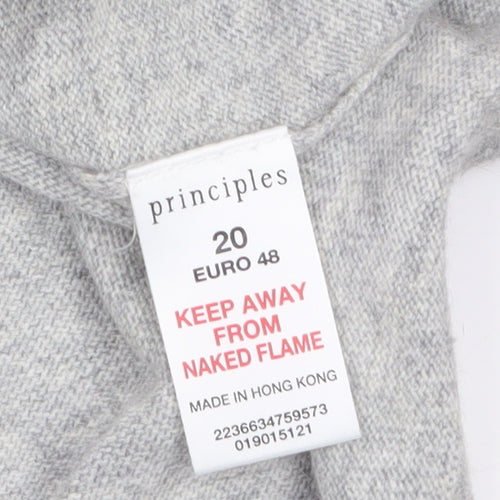 Principles Women's Grey Cowl Neck Long Sleeve Jumper Size 20