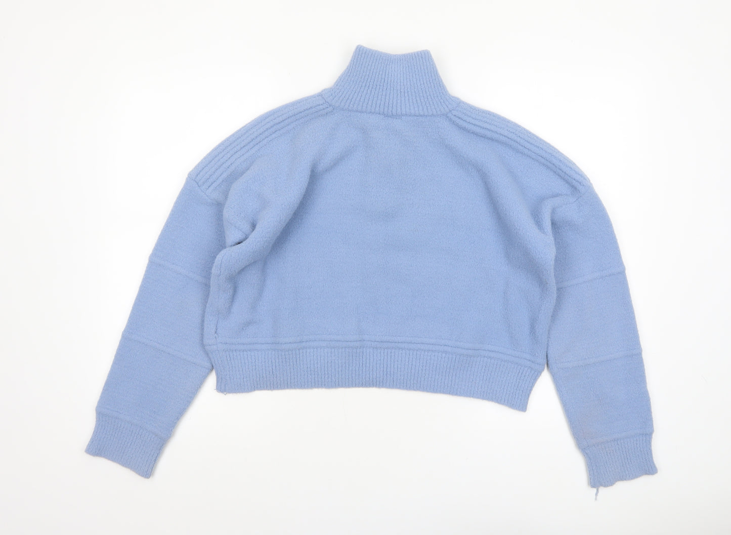 iets frans... Women’s Blue High Neck 1/4 Zip Knit Jumper Size S