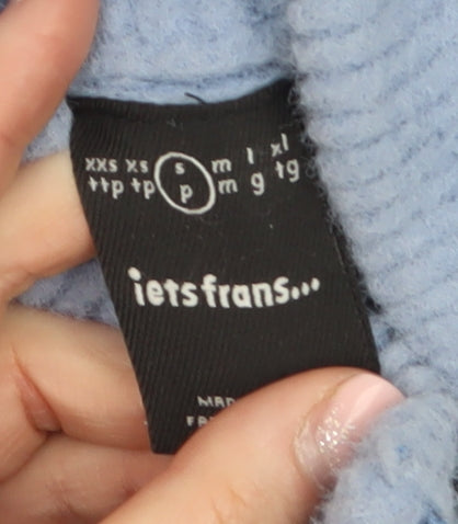 iets frans... Women’s Blue High Neck 1/4 Zip Knit Jumper Size S