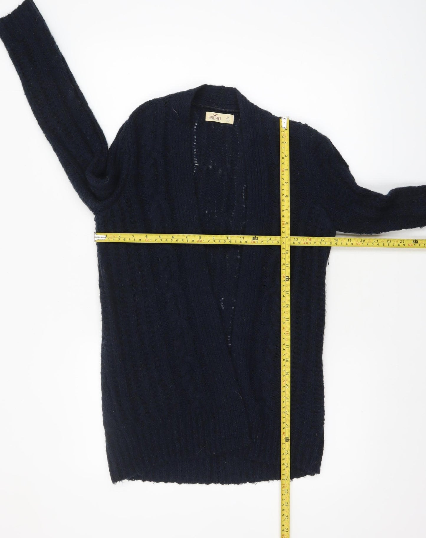 Hollister Women's Black Cable-Knit Open Cardigan XS