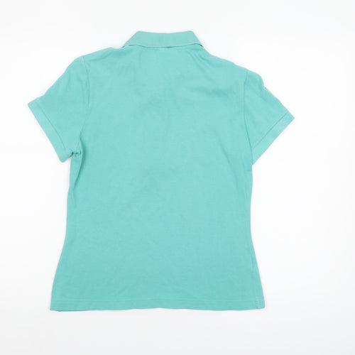 Lacoste Women's Green Cotton Slim Fit Polo Shirt Size 12