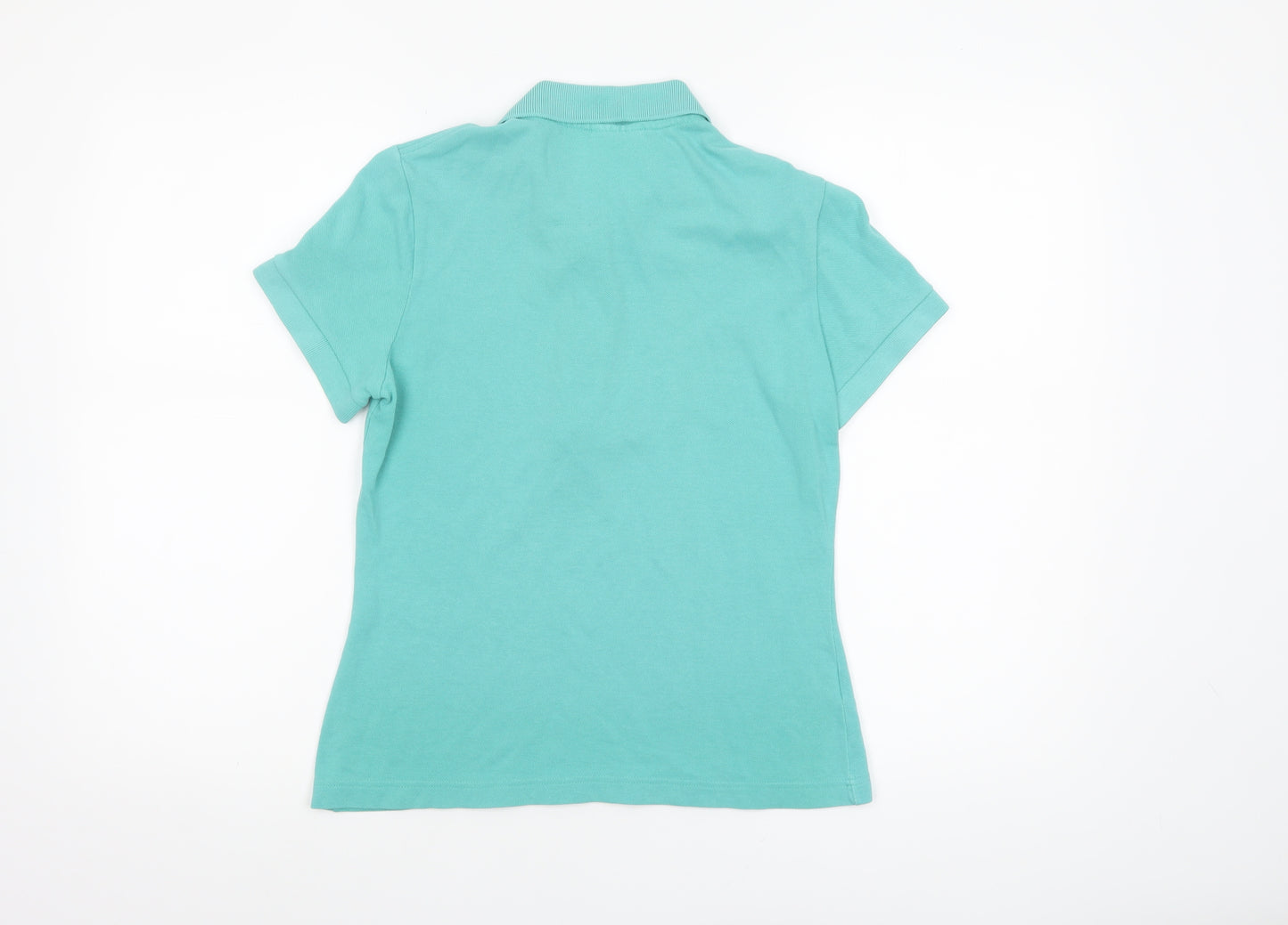 Lacoste Women's Green Cotton Slim Fit Polo Shirt Size 12