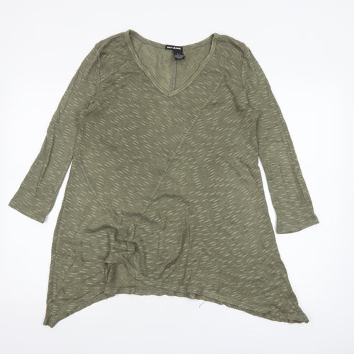 DKNY Jeans Women’s Green V-Neck Tunic Jumper Size 14