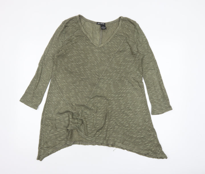 DKNY Jeans Women’s Green V-Neck Tunic Jumper Size 14