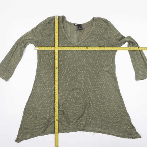 DKNY Jeans Women’s Green V-Neck Tunic Jumper Size 14
