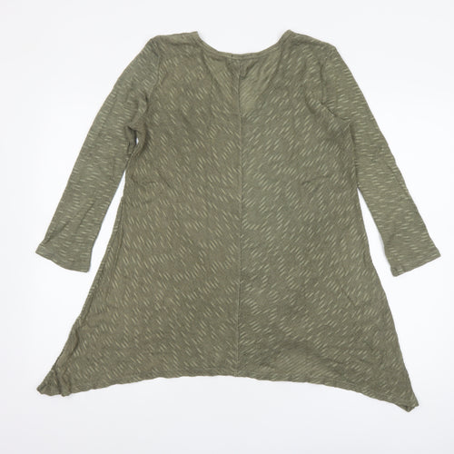 DKNY Jeans Women’s Green V-Neck Tunic Jumper Size 14