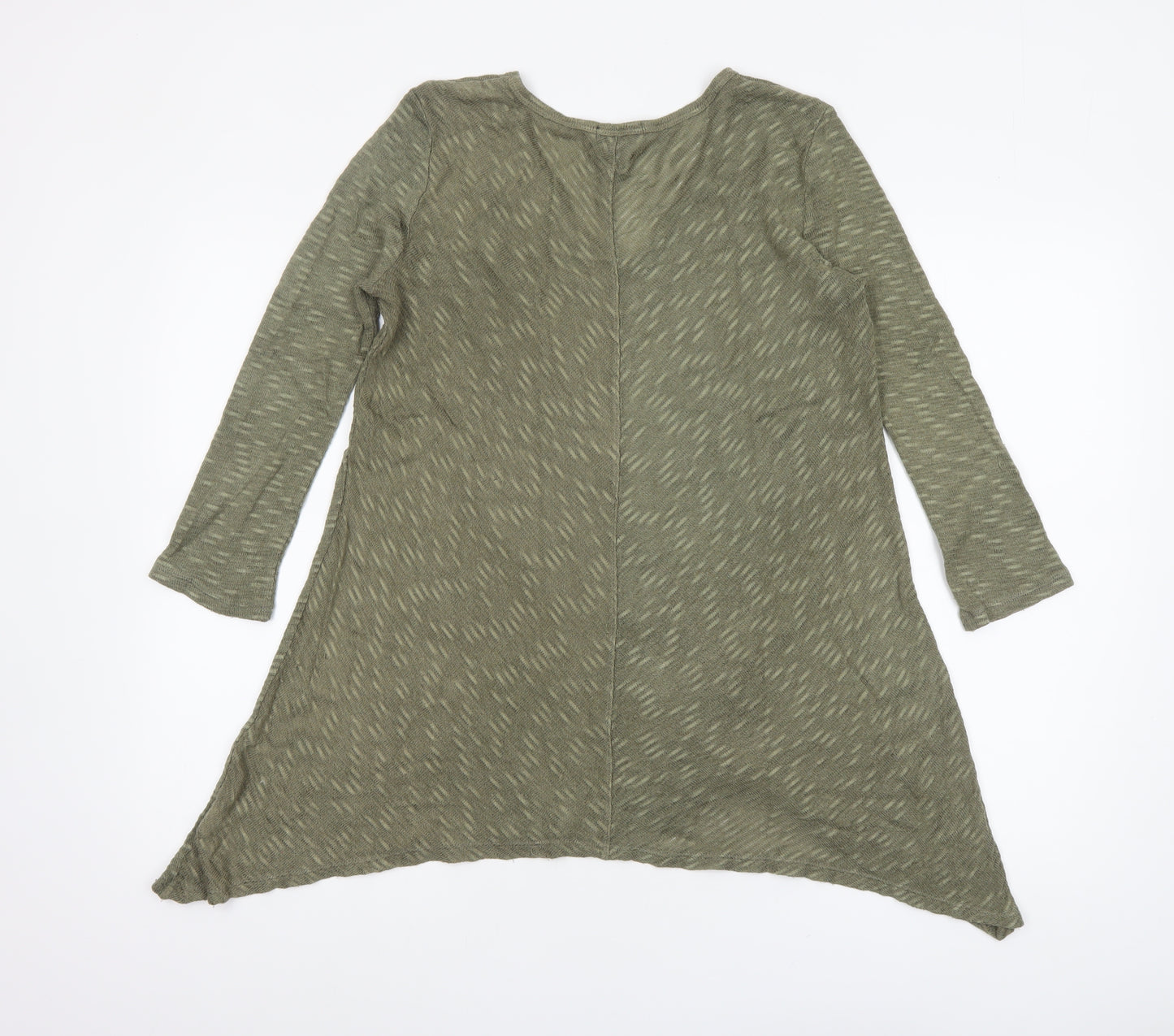 DKNY Jeans Women’s Green V-Neck Tunic Jumper Size 14