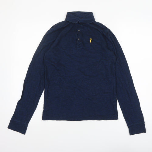 Next Boys Blue Long Sleeve Cotton Polo Shirt 13 Years