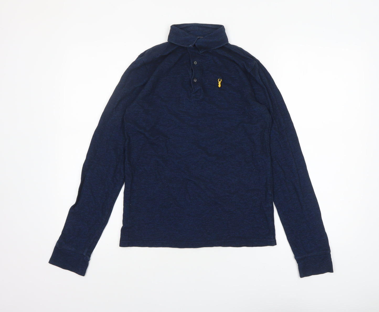 Next Boys Blue Long Sleeve Cotton Polo Shirt 13 Years