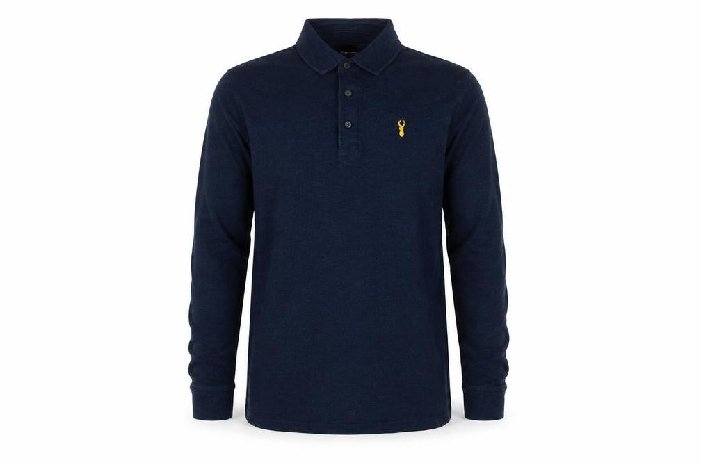 Next Boys Blue Long Sleeve Cotton Polo Shirt 13 Years