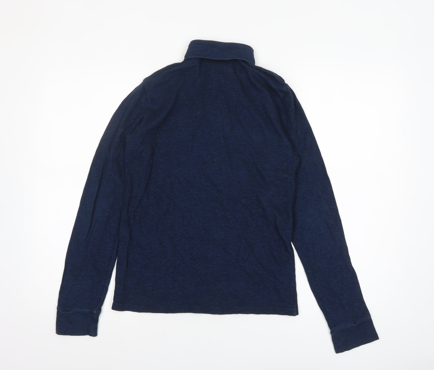 Next Boys Blue Long Sleeve Cotton Polo Shirt 13 Years