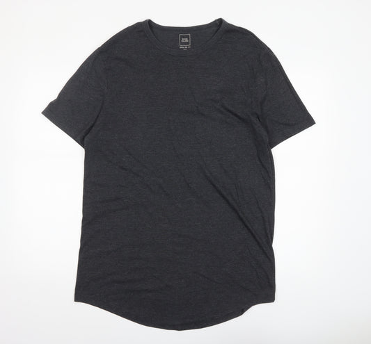 River Island Men's Black Longline Fit T-Shirt Size L