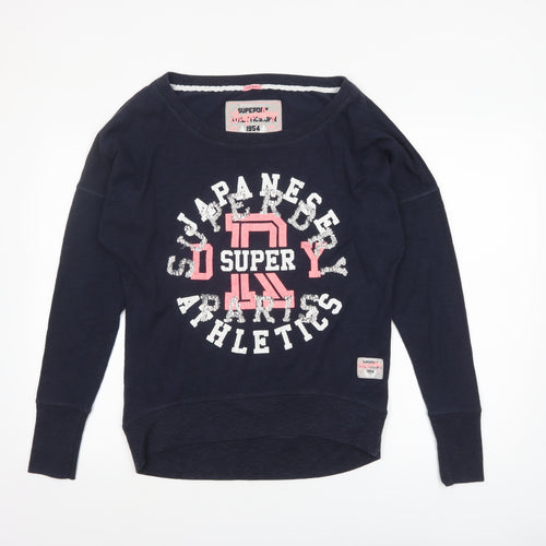 Superdry Women's Navy Blue Crew Neck Pullover Sweatshirt Size S