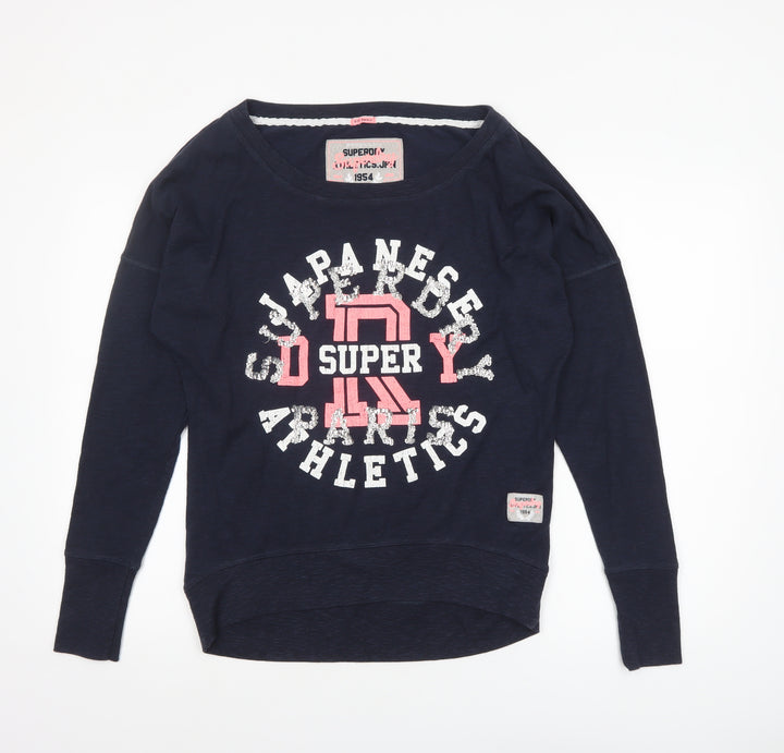 Superdry Women's Navy Blue Crew Neck Pullover Sweatshirt Size S