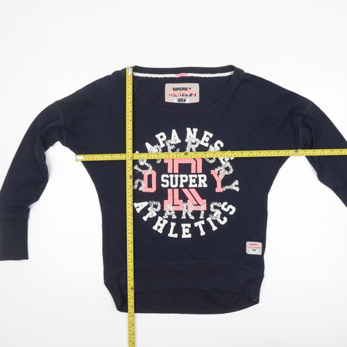 Superdry Women's Navy Blue Crew Neck Pullover Sweatshirt Size S