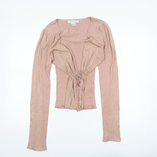 Nougat London Women’s Pink Silk Blend Tie Front Cardigan Size S