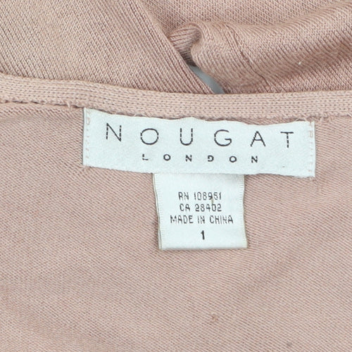 Nougat London Women’s Pink Silk Blend Tie Front Cardigan Size S