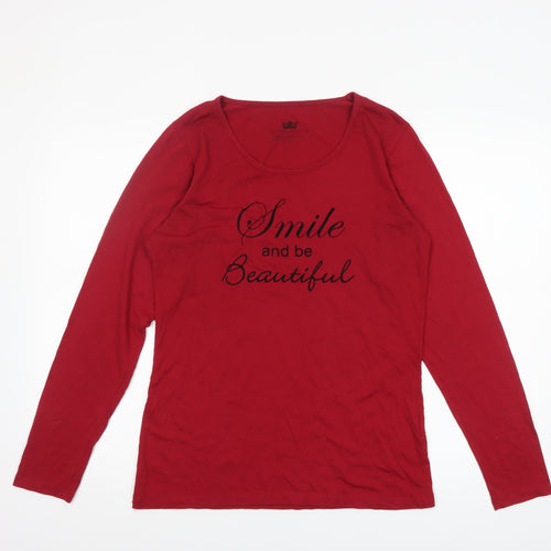 Royal Dutch Women's Red Long Sleeve Scoop Neck T-Shirt Size S