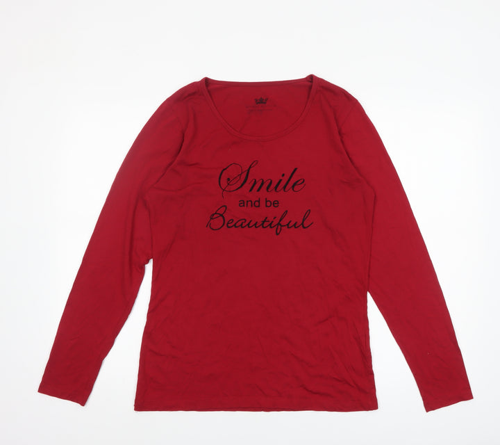 Royal Dutch Women's Red Long Sleeve Scoop Neck T-Shirt Size S