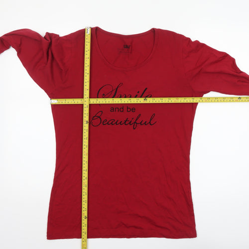 Royal Dutch Women's Red Long Sleeve Scoop Neck T-Shirt Size S