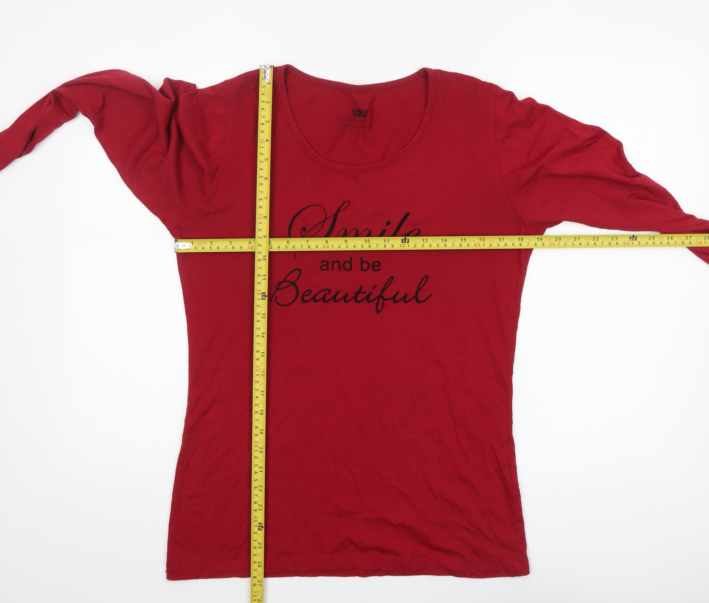 Royal Dutch Women's Red Long Sleeve Scoop Neck T-Shirt Size S
