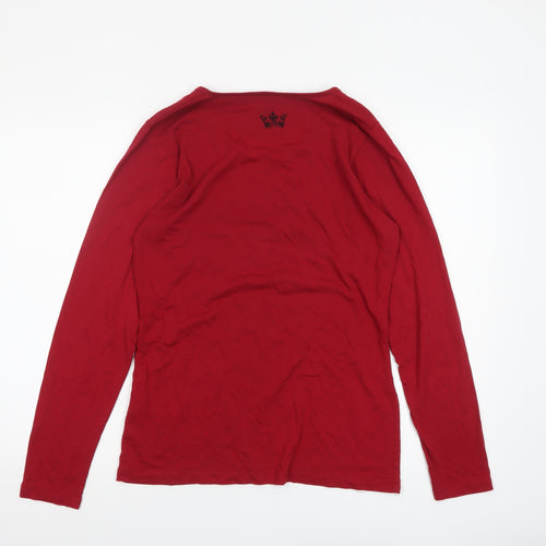 Royal Dutch Women's Red Long Sleeve Scoop Neck T-Shirt Size S
