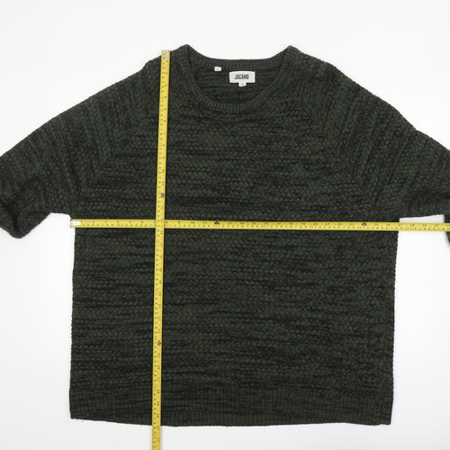 Jacamo Men Green 2XL Chunky Knit Crew Neck Pullover Jumper