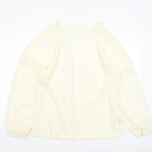 SHEIN Women’s Ivory Knit Open Cardigan Jumper L Lightweight