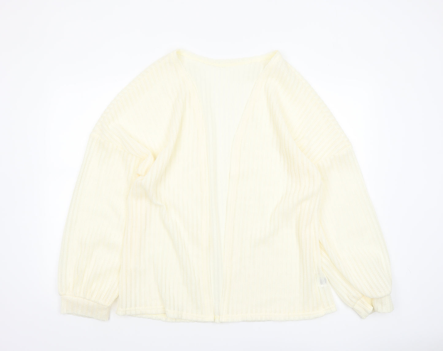 SHEIN Women’s Ivory Knit Open Cardigan Jumper L Lightweight