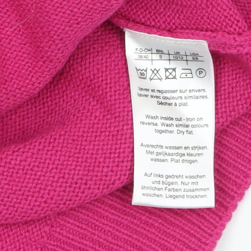 Damart Women’s Pink V-Neck Acrylic Jumper Size 10/12