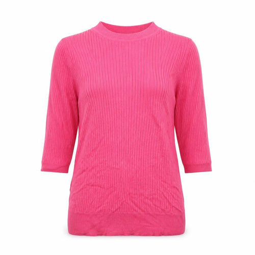 Marks and Spencer Womens Pink Mock Neck Ribbed Knit Jumper Size 10