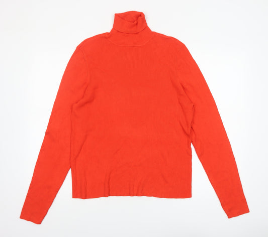 Marks and Spencer Women’s Orange Roll Neck Long Sleeve Jumper Size 20