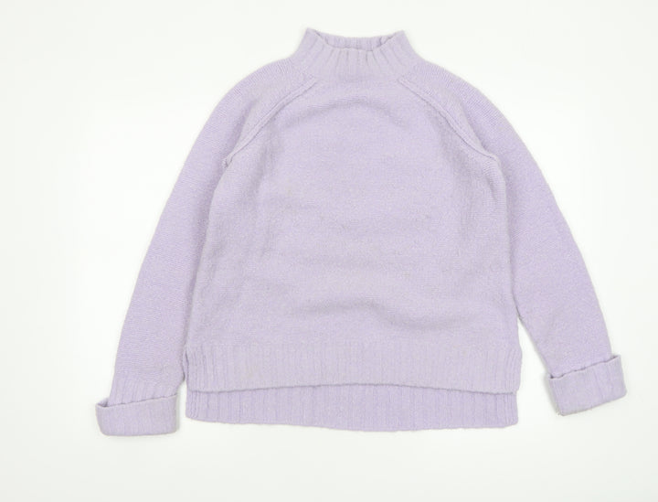 Phase Eight Women’s Purple Mock Neck Wool Blend Chunky Knit Jumper XS