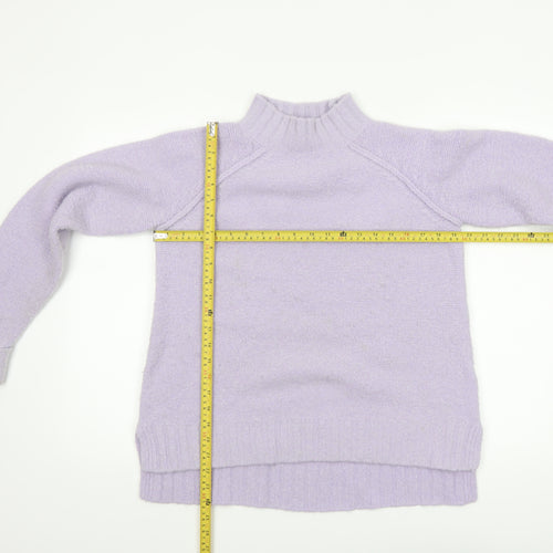 Phase Eight Women’s Purple Mock Neck Wool Blend Chunky Knit Jumper XS