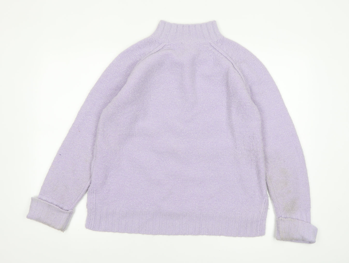 Phase Eight Women’s Purple Mock Neck Wool Blend Chunky Knit Jumper XS