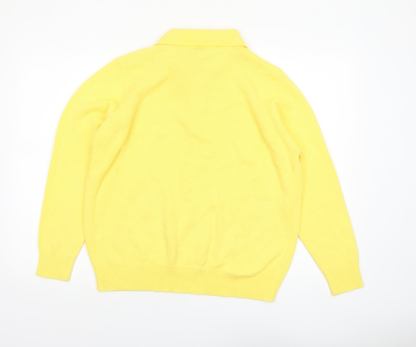Damart Womens Yellow Collared Henley Knit Jumper Size 18/20
