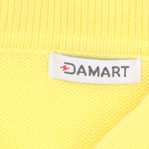 Damart Womens Yellow Collared Henley Knit Jumper Size 18/20