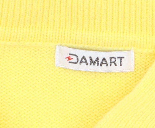 Damart Womens Yellow Collared Henley Knit Jumper Size 18/20