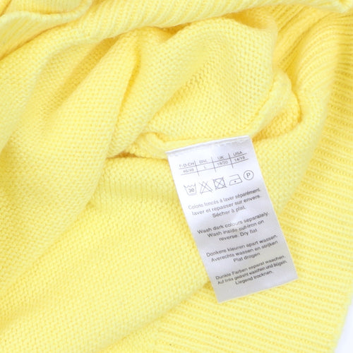 Damart Womens Yellow Collared Henley Knit Jumper Size 18/20