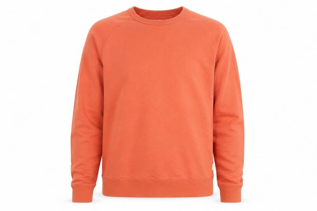 Front view of Marks & Spencer Men's Orange Crew Neck Cotton Sweatshirt M