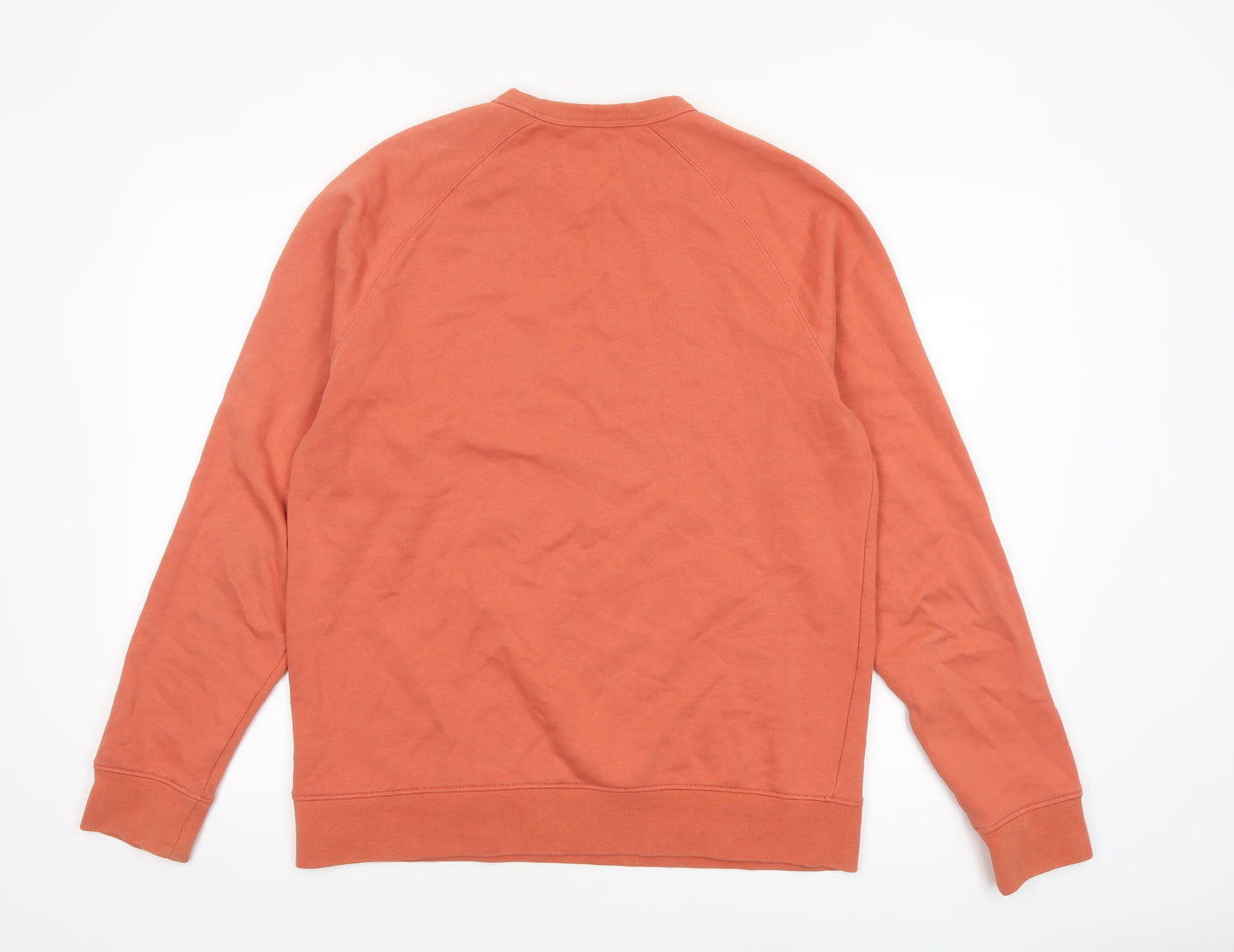 Marks and Spencer Men's Orange Crew Neck Cotton Sweatshirt M