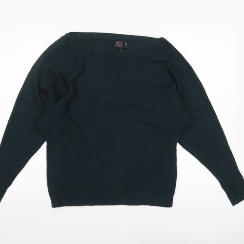 Editor's Cut Women's Green Boat Neck Long Sleeve Pullover Jumper Size 10