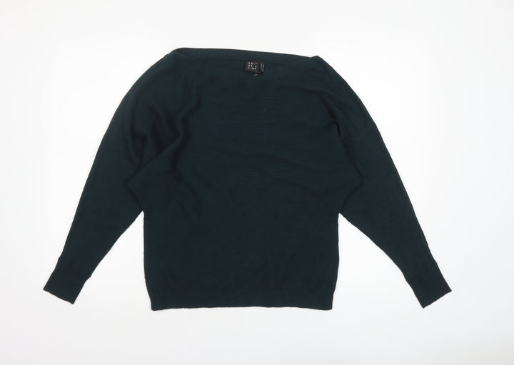 Editor's Cut Women's Green Boat Neck Long Sleeve Pullover Jumper Size 10