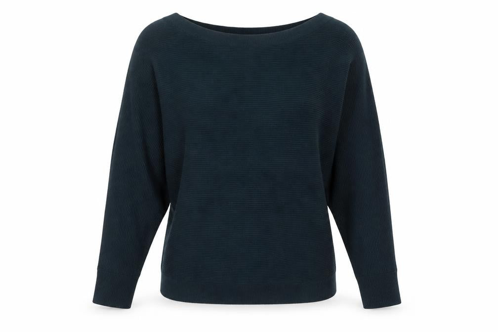 Front view of Editor's Cut Women's Green Boat Neck Long Sleeve jumper, size 10