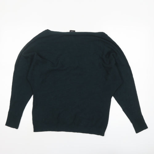 Editor's Cut Women's Green Boat Neck Long Sleeve Pullover Jumper Size 10